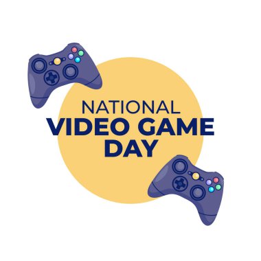 Ulusal video oyunu gününün vektör grafiği ulusal video oyunu günü kutlaması için iyi. düz dizayn. İlan tasarımı. Düz illüstrasyon.