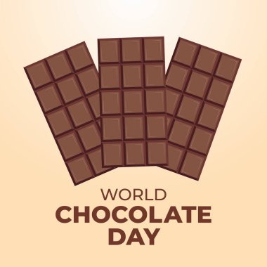 Çikolata gününün vektör grafiği dünya çikolata günü kutlaması için iyidir. düz dizayn. İlan tasarımı. Düz illüstrasyon.