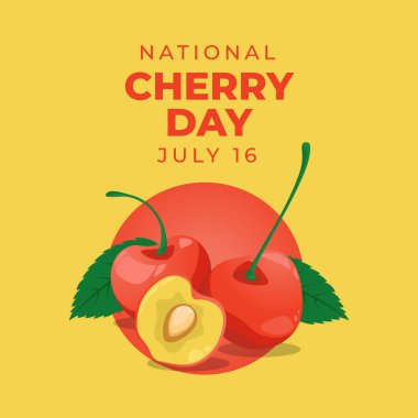Ulusal vişne günü vektör grafiği ulusal vişne günü kutlaması için uygun. düz dizayn. İlan tasarımı. Düz illüstrasyon.