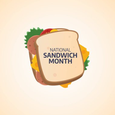 Ulusal sandviç ayının vektör grafiği ulusal sandviç ayı kutlamaları için uygun. düz dizayn. İlan tasarımı. Düz illüstrasyon.