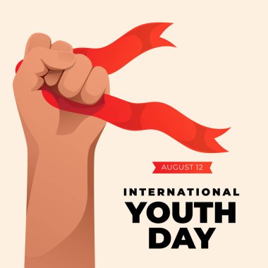 vector graphic of International Youth Day good for International Youth Day celebration. flat design. flyer design.flat illustration.