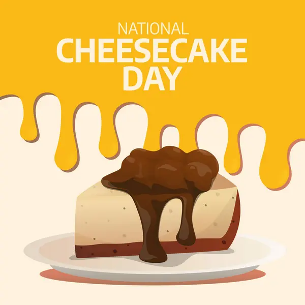 Vector Graphic National Cheesecake Day Good National Cheesecake Day Celebration — Stockvector