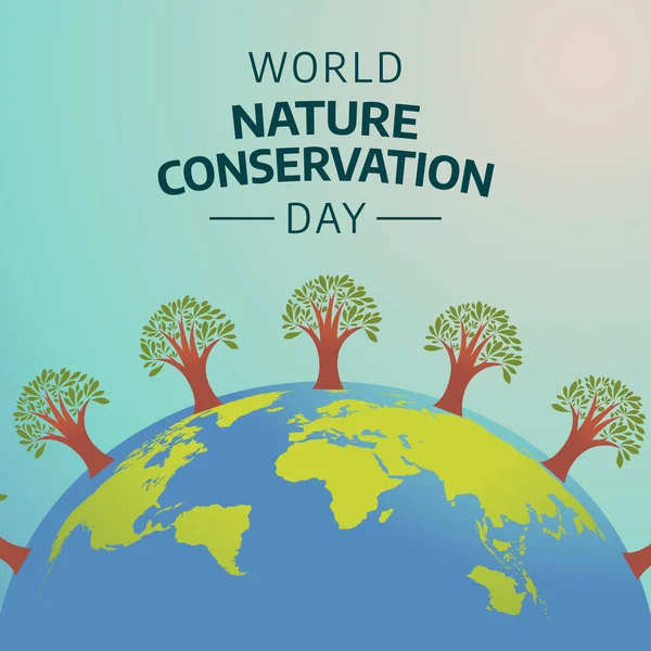 Vector Gráfico Del Día Mundial Conservación Naturaleza Bueno Para Celebración — Archivo Imágenes Vectoriales