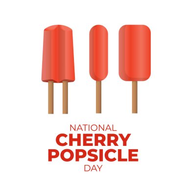 vector graphic of National Cherry Popsicle Day good for National Cherry Popsicle Day celebration. flat design. flyer design.flat illustration.