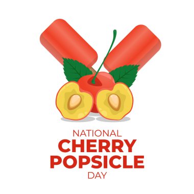 vector graphic of National Cherry Popsicle Day good for National Cherry Popsicle Day celebration. flat design. flyer design.flat illustration.