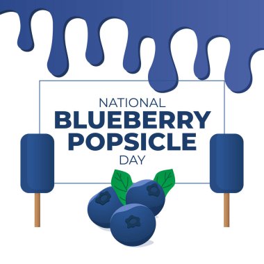 vector graphic of National Blueberry Popsicle Day good for National Blueberry Popsicle Day celebration. flat design. flyer design.flat illustration.