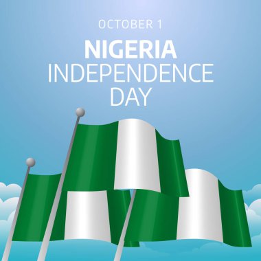 Nijerya 'nın bağımsızlık gününün vektör grafiği Nijerya' nın bağımsızlık günü kutlamaları için iyidir. düz dizayn. İlan tasarımı. Düz illüstrasyon.