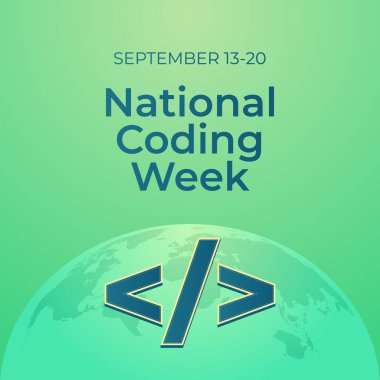 vector graphic of National Coding Week good for National Coding Week celebration. flat design. flyer design.flat illustration.