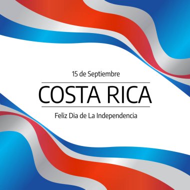 Kosta Rika bağımsızlık gününün vektör grafiği Kosta Rika bağımsızlık günü için iyi. düz dizayn. İlan tasarımı. Düz illüstrasyon.