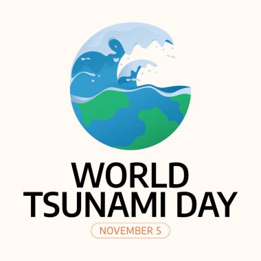 Dünya Tsunami Günü 'nü veya ilgili olayları tanıtan ilanlar, tatille ilgili vektör resimleri kullanılarak yapılabilir. Bir el ilanı tasarımı, bir kutlama..