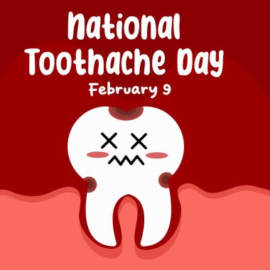 Ulusal Diş Ağrısı Günü kutlamaları için mükemmel bir vektör grafiği..