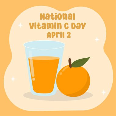 Ulusal C Vitamini Günü 'nün vektör grafiği C vitamini kutlamaları için ideal.
