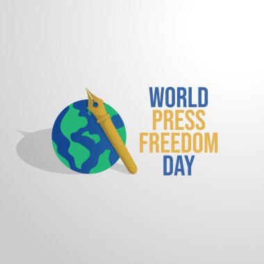 Dünya Basın Özgürlüğü Günü 'nün vektör grafiği Dünya Basın Özgürlüğü Günü kutlamaları için ideal.