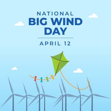 Ulusal Büyük Rüzgar Günü 'nün vektör grafiği Ulusal Büyük Rüzgar Günü için idealdir..