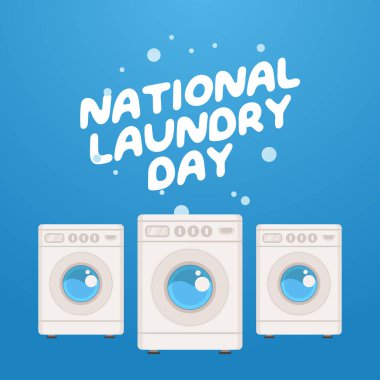 Ulusal Çamaşır Günü 'nün vektör grafiği Ulusal Çamaşır Günü kutlamaları için ideal.