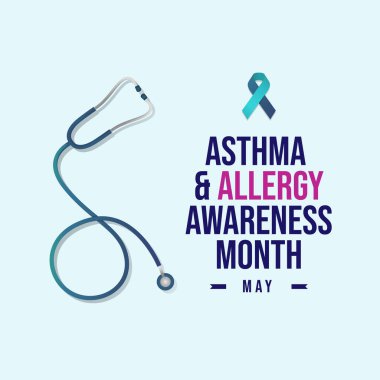 Ulusal Astım ve Alerji Bilinci Ayı 'nın vektör grafiği Ulusal Astım ve Alerji Bilinci Ayı kutlamaları için ideal.