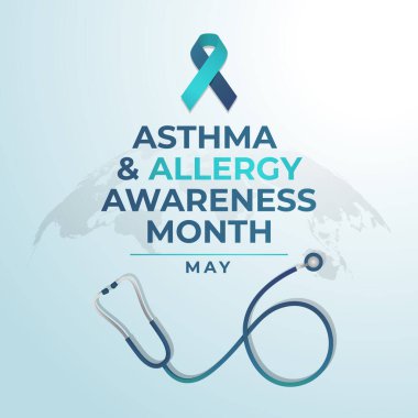Ulusal Astım ve Alerji Bilinci Ayı 'nın vektör grafiği Ulusal Astım ve Alerji Bilinci Ayı kutlamaları için ideal.