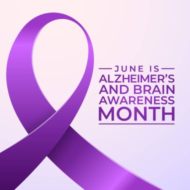 Alzheimer ve Beyin Farkındalığı Ayı 'nın vektör grafiği Alzheimer ve Beyin Bilinci Ayı kutlamaları için ideal.