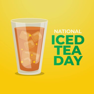Ulusal Buzlu Çay Günü 'nün vektör grafiği Ulusal Buzlu Çay Günü kutlamaları için ideal.