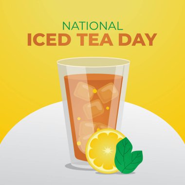Ulusal Buzlu Çay Günü 'nün vektör grafiği Ulusal Buzlu Çay Günü kutlamaları için ideal.