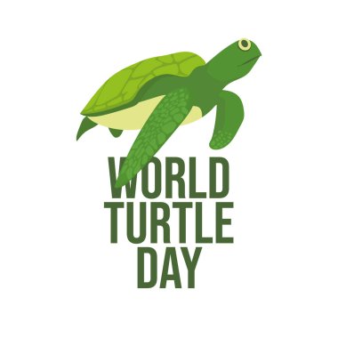 Dünya Kaplumbağa Günü 'nün vektör grafiği Dünya Kaplumbağa Günü için ideal.