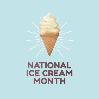 Ulusal Dondurma Ayı 'nın vektör grafiği Ulusal Dondurma Ayı için ideal.