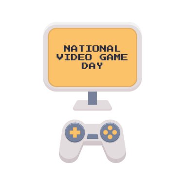 Ulusal Video Oyunu Günü 'nün vektör grafiği Ulusal Video Oyunu Günü kutlamaları için ideal.