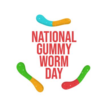 Ulusal Jelibon Solucan Günü 'nün vektör grafiği Ulusal Jelibon Günü için ideal.