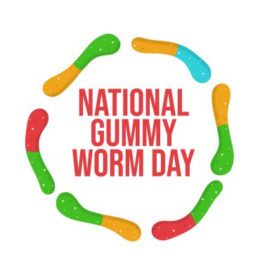 Ulusal Jelibon Solucan Günü 'nün vektör grafiği Ulusal Jelibon Günü için ideal.