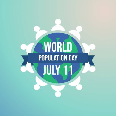 Dünya Nüfus Günü 'nün vektör grafiği Dünya Nüfus Günü kutlamaları için ideal.