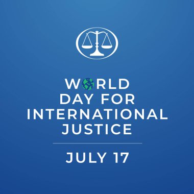 Uluslararası Adalet Günü 'nün vektör grafiği Dünya Adalet Günü için idealdir..