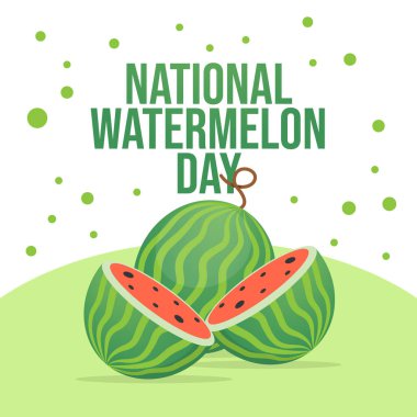 Ulusal Karpuz Günü 'nün vektör grafiği Ulusal Karpuz Günü kutlamaları için ideal.