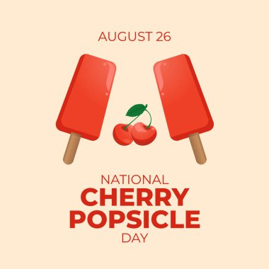Ulusal Kirazlı Dondurma Günü 'nün vektör grafiği Ulusal Kirazlı Dondurma Günü kutlamaları için ideal.