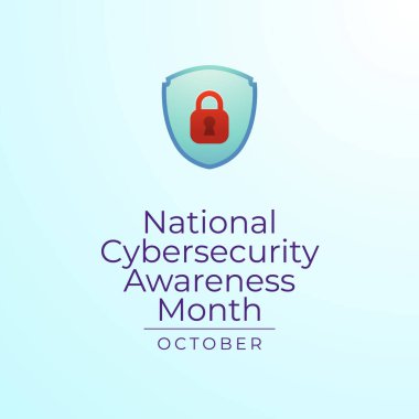 Ulusal Siber Güvenlik Farkındalığı Ayı 'nın vektör grafiği Ulusal Siber Güvenlik Bilinci Ayı kutlamaları için ideal