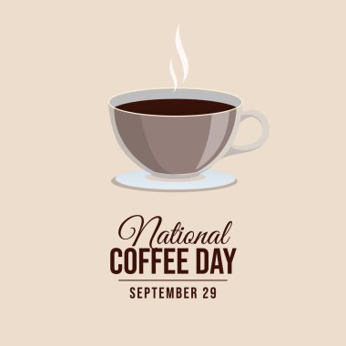 Ulusal Kahve Günü 'nün vektör grafiği Ulusal Kahve Günü kutlamaları için ideal.
