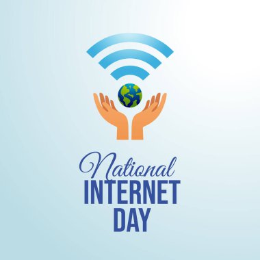 Ulusal İnternet Günü 'nün vektör grafiği İnternet Günü kutlamaları için ideal.