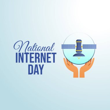 Ulusal İnternet Günü 'nün vektör grafiği İnternet Günü kutlamaları için ideal.
