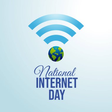 Ulusal İnternet Günü 'nün vektör grafiği İnternet Günü kutlamaları için ideal.