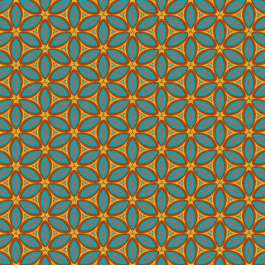 Çiçek deseni, klasik geometrik desen. Retro biçim ve estetik.