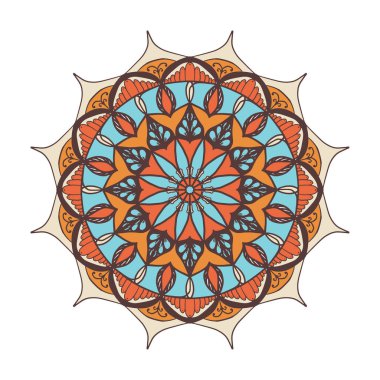 Mandala soyut kare arka plan. Yuvarlak mandala dekoratif desen.