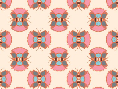 Çiçek deseni, klasik geometrik desen. Retro biçim ve estetik.