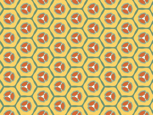 Bloemenpatroon Vintage Geometrisch Patroon Retro Stijl Esthetische — Stockfoto