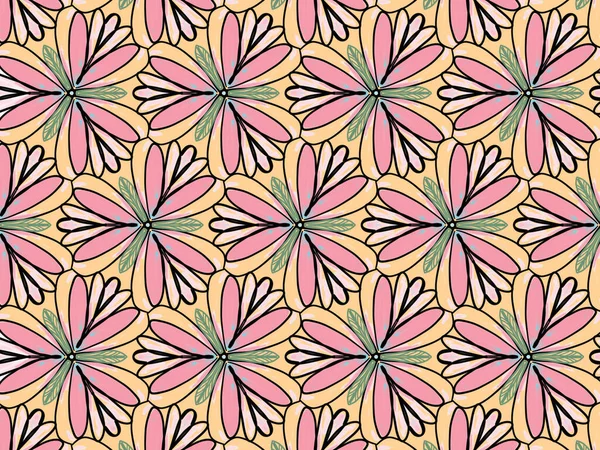 Floral Μοτίβο Vintage Γεωμετρικό Μοτίβο Ρετρό Στυλ Και Αισθητική — Φωτογραφία Αρχείου