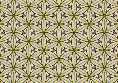 Çiçek deseni, klasik geometrik desen. Retro biçim ve estetik.