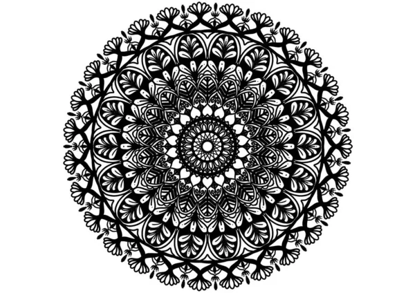 Абстрактный Мандала Графический Дизайн Декоративные Элементы Черно Белый Цвет Фона — стоковое фото