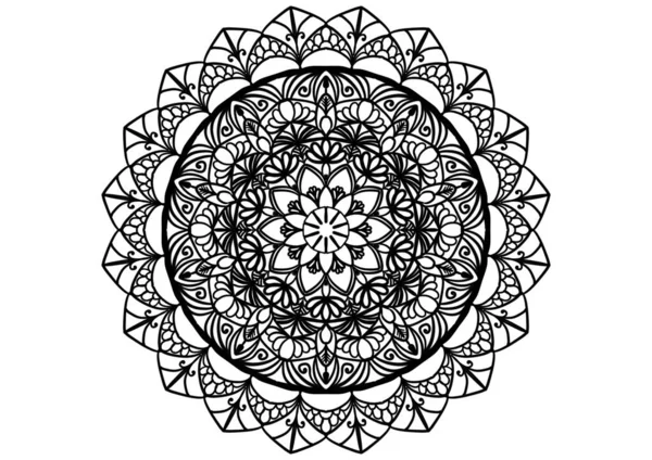マンダラ抽象的な正方形の背景 円形曼荼羅装飾装飾パターン — ストック写真