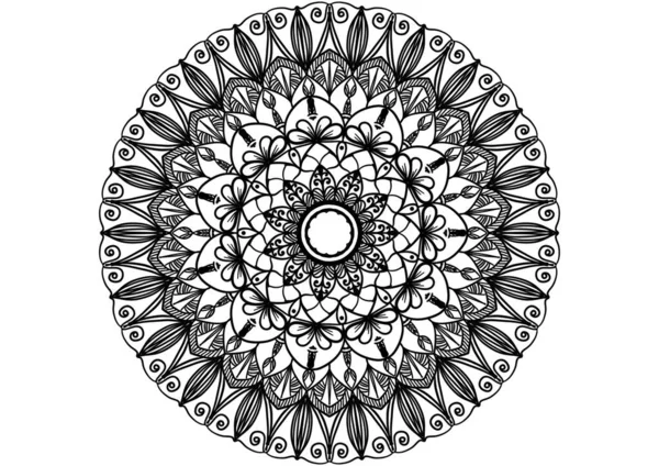 Abstract Mandala Grafisch Ontwerp Decoratieve Elementen Zwart Wit Kleur Achtergrond — Stockfoto