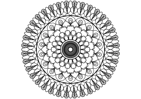Diseño Gráfico Mandala Abstracto Elementos Decorativos Fondo Color Blanco Negro — Foto de Stock