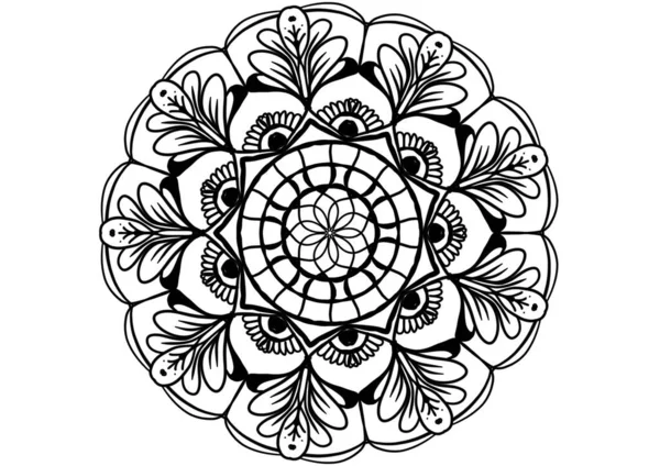 Pattern Mandala Henna Mehndi Tattoo Decorative Ornament Ethnic Oriental Style — Stock Photo, Image