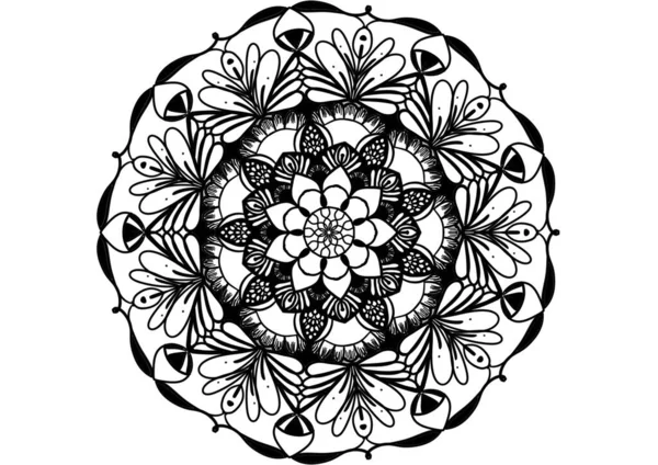 Mandala Muster Für Henna Mehndi Tätowierung Dekoratives Ornament Orientalischen Ethno — Stockfoto